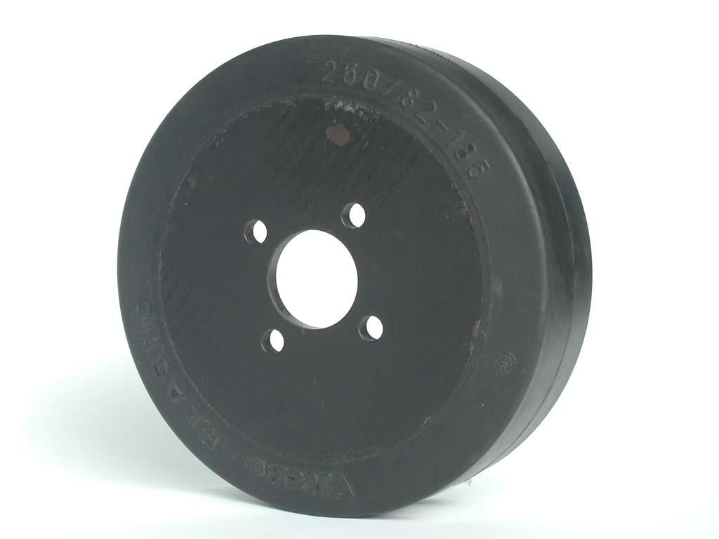 RUOTA 250 x 80/82 - 4 FORI DIAM. 12,5  - FORO CENTRALE  50