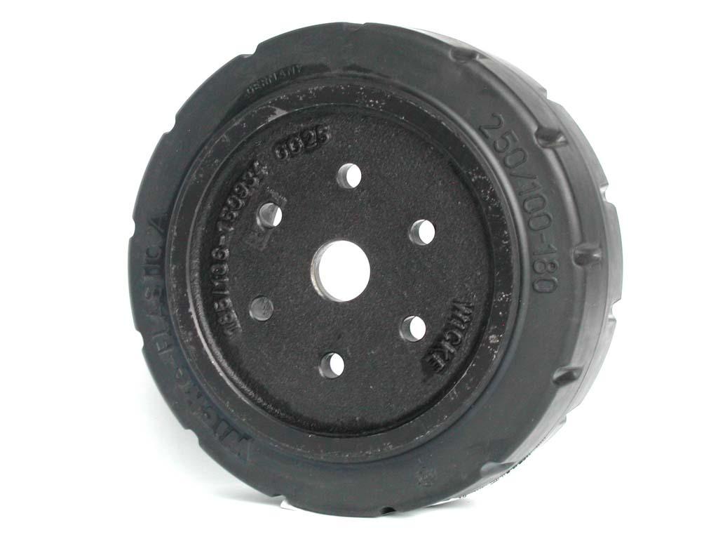 RUOTA 250 X 100 - 6 FORI DIAM 12,5 - FORO CENTRALE 30