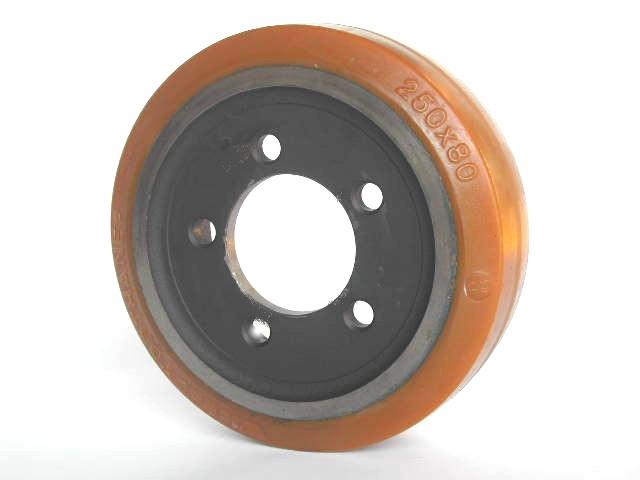 RUOTA 250 x 80 - 5 FORI DIAM. 16  - FORO CENTRALE  80